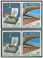 Greece 1988 Europa CEPT (**)  Mi 1685A-86A + 1685C-86C - Paar -  M€34,- - 1988