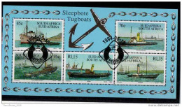 FOGLIETTO-STAMPS SHEET - SUD AFRICA-SOUTH AFRICA-SUID AFRIKA - NAVI A VAPORE - SLEEPBOTE TUGBOATS (1994) - Blokken & Velletjes