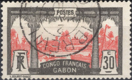 TIMBRE GABON VUE DE LIBREVILLE 30c N° 40 AVEC OBLITERATION CHOISIE - COTE 48 € - Oblitérés