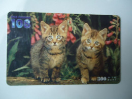 THAILAND USED  CARDS PIN 108 FLOWERS TREE  CATS UNITS 300 - Katzen