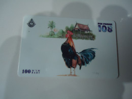 THAILAND USED  CARDS PIN 108  BIRDS Rooster - Otros & Sin Clasificación