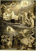 GRAVURE RELIGIEUSE XIXème Siècle 1891 LA MORT DU JUSTE ET LA MORT DU PECHEUR - Religiöse Kunst