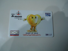 THAILAND USED  CARDS PIN 108   HEART OF GOLD MEDICAL - Thaïland