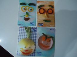 THAILAND USED 4 CARDS  CARDS PIN 108  ART Composition   FRUIT FOOD - Thaïland