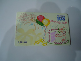 THAILAND USED   CARDS PIN 108  HAPPY NEW YEAR - Kerstmis