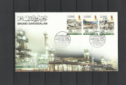 Brunei 2009 40 Years Of Operational Excellence Strip FDC - Brunei (1984-...)