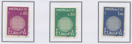 Monaco 1970 Y&T N°819 à 821 - Michel N°977 à 979 (o) - EUROPA - Usati