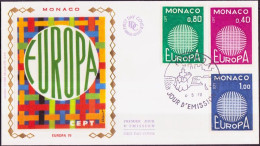 Europa CEPT 1970 Monaco FDC1 Y&T N°819 à 821 - Michel N°977 à 979 - 1970