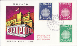 Europa CEPT 1970 Monaco FDC4 Y&T N°819 à 821 - Michel N°977 à 979 - 1970