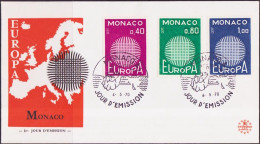 Europa CEPT 1970 Monaco FDC5 Y&T N°819 à 821 - Michel N°977 à 979 - 1970