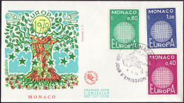 Europa CEPT 1970 Monaco FDC8 Y&T N°819 à 821 - Michel N°977 à 979 - 1970