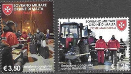 SOVEREIGN MILITARY ORDER OF MALTA, SMOM, 2022, MNH, JOINT ISSUES, JOINT ISSUE WITH ROMANIA, FIREMEN, 2v - Gezamelijke Uitgaven