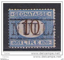 REGNO:  1870/74  TASSE  -  £. 10  AZZURRO  E  BRUNO  US. -  SASS. 14 - Postage Due