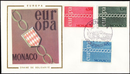 Europa CEPT 1971 Monaco FDC3 Y&T N°863 à 865 - Michel N°1014 à 1016 - 1971