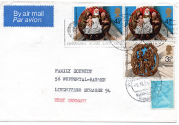 73262 - Grossbritannien - 1975 - 2@4,5p Weihnachten MiF A LpBf HOUNSLOW - ... -> WUPPERTAL - NACHTRAEGLICH ... (BRD) - Covers & Documents