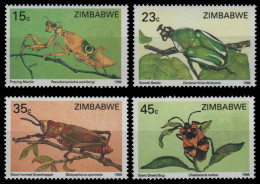 Simbabwe 1988 - Mi-Nr. 374-377 ** - MNH - Insekten / Insects - Zimbabwe (1980-...)