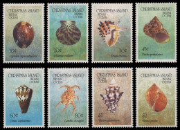 Weihnachtsinsel 1992 - Mi-Nr. 353-360 ** - MNH - Meeresschnecken / Marine Snails - Christmas Island