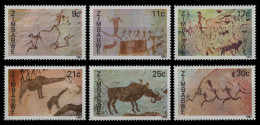 Simbabwe 1982 - Mi-Nr. 259-264 ** - MNH - Felsmalerei - Zimbabwe (1980-...)