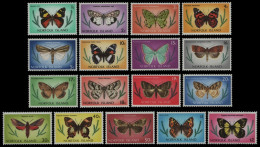 Norfolk-Insel 1976 - Mi-Nr. 184-200 ** - MNH - Schmetterlinge / Butterflies - Norfolk Island