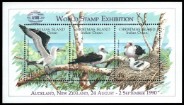 Weihnachtsinsel 1990 - Mi-Nr. Block 5 I ** - MNH - Vögel / Birds - "Auckland" - Christmas Island