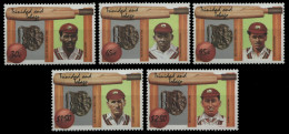 Trinidad & Tobago 1988 - Mi-Nr. 558-562 ** - MNH - Kricketspieler - Trinidad & Tobago (1962-...)
