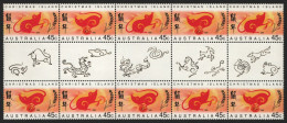 Weihnachtsinsel 1996 - Mi-Nr. 415-416 ** - MNH - 5 Stegpaare - Jahr Der Ratte - Christmas Island