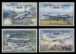 Trinidad & Tobago 1990 - Mi-Nr. 604-607 ** - MNH - Flugzeuge / Airplanes - Trinidad & Tobago (1962-...)