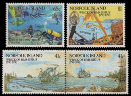 Norfolk-Insel 1990 - Mi-Nr. 476-479 ** - MNH - Schiffe / Ships - Norfolk Island