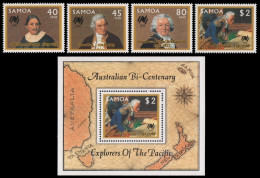 Samoa 1987 - Mi-Nr. 621-624 & Block 41 ** - MNH - Schiffe / Ships - Samoa Americano