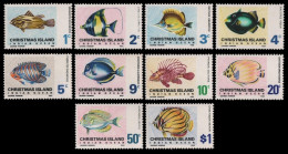 Weihnachtsinsel 1968 - Mi-Nr. 22-31 ** - MNH - Fische / Fish - Christmas Island