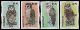 Simbabwe 1999 - Mi-Nr. 639-642 ** - MNH - Eulen / Owls - Zimbabwe (1980-...)