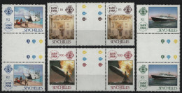 Seychellen 1988 - Mi-Nr. 672-675 ** - MNH - Stegpaare - Schiffe / Ships - Seychelles (1976-...)