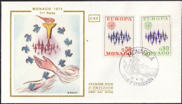 Europa CEPT 1972 Monaco FDC4 Y&T N°883 à 884 - Michel N°1038 à 1039 - 1972