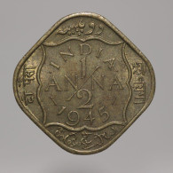 Inde Britannique / British India, George VI, 1/2 Anna, 1945, Laiton-Nickel / Nickel Brass, NC (UNC), KM#534b.2 - Colonie