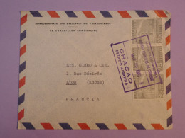 AS0 VENEZUELA   BELLE LETTRE AMBASSADE   1963   CHACAO A LYON FRANCE  +AFF. INTERESSANT++ - Venezuela