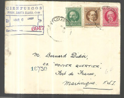 CUBA  Lettre Recommandée Chargé Du 03 10 1929 De CIENFUEGOS  Pour FORT DE FRANCE - Storia Postale