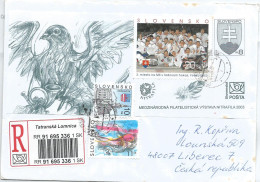 R Envelope Slovakia With CHP 3 Pigeongram Nitrafila Stamp Exhibition And Hockey 2003 - Jockey (sobre Hielo)