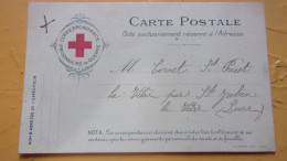 WWI CROIX ROUGE AGENCE  CORRESPONDANCE PRISONNIER JOHANNES CORNET 159 EME INF WITTEMBERG SAXE ST JULIEN LOIRE - Rode Kruis