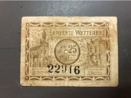 Gemeente Wetteren - Noodgeld 25 Centiemen - 1918 - Altri & Non Classificati
