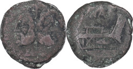 ROME REPUBLIQUE - As - Pinarius Natta - Janus / Proue De Navire - TRES RARE - 15.63 G. - RRC.200/2 - 17-051 - République (-280 à -27)