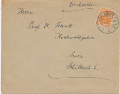 DEUTSCHES REICH 1921 Germania 10 Pf Orange EF Kab.-Orts-Drucksache Mit K2 „ERLANGEN / 3“ – Posttarif War Knapp 11 Monate - Cartas & Documentos