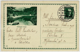 Tschechoslowakei / Ceskoslovensko 1933, Ganzsachen-Bildpostkarte Strbské Pleso Branisovice - Praha - Cartes Postales