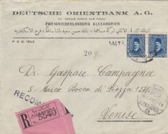 RACCOMANDATA 1930 DA ALESSANDRIA EGITTO PER ITALIA TIMBRO ARRIVO (Z722 - Lettres & Documents