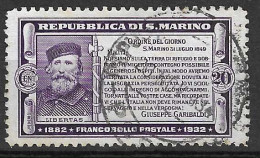 SAN MARINO - 1932 - GARIBALDI - C.20 - USATO (YVERT 169 - MICHEL 185- SS 169) - Usati