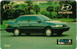 FIDJI FIJI TELECARTE PHONECARD HYUNDAI MARTIN MOTOR VOITURE CAR 5 $ 1993 UT BE - Figi