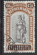 SAN MARINO - 1924 - STATUA LIBERTA' SOPRASTAMPATO - C.30/C.45 - USATO (YVERT 102 - MICHEL 105- SS 103) - Gebraucht