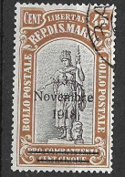 SAN MARINO - 1919 - STATUA LIBERTA' SOPRASTAMPATO - NOVEMBRE 1918 - USATO (YVERT 64 - MICHEL 64- SS 65) - Usati