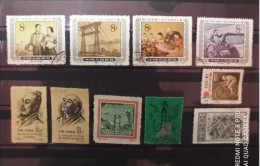 Chine Lot De 10 Timbres 1955-57 Oblitéré - Used Stamps