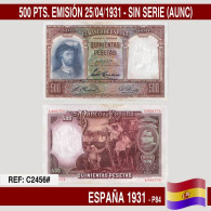 C2456# España 1931. 500 Pts. II REPÚBLICA (AUNC) - 50 Pesetas