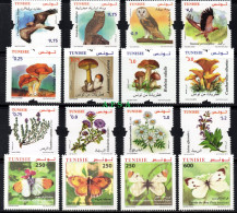 Tunisia:Birds 2022-mushrooms 2023-medicinal Plants 2022-butterflies 2014(full Sets) MNH** - Collections (sans Albums)